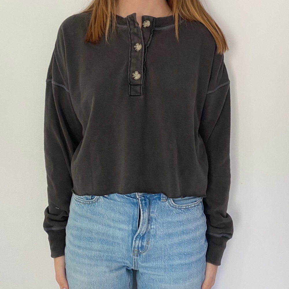 Gray, lounge sweatshirt